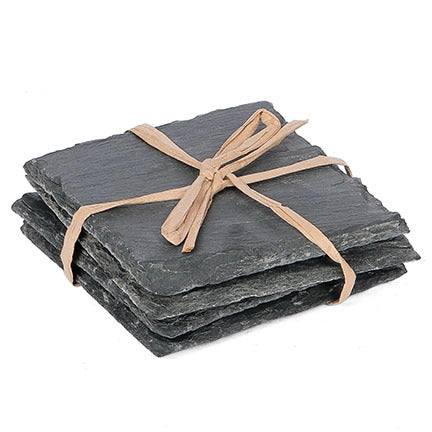 Set Of 4 Square Slate Coasters