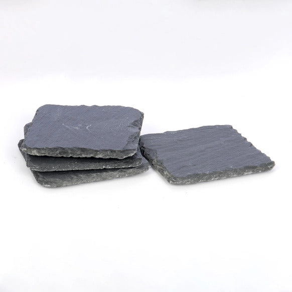 Set Of 4 Square Slate Coasters