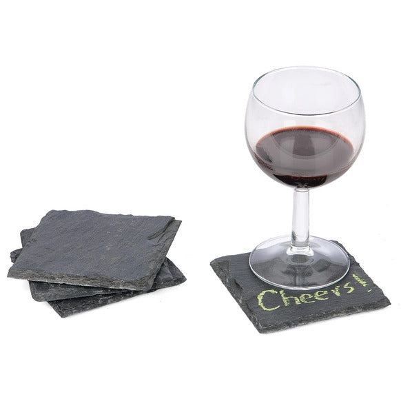 Set Of 4 Square Slate Coasters