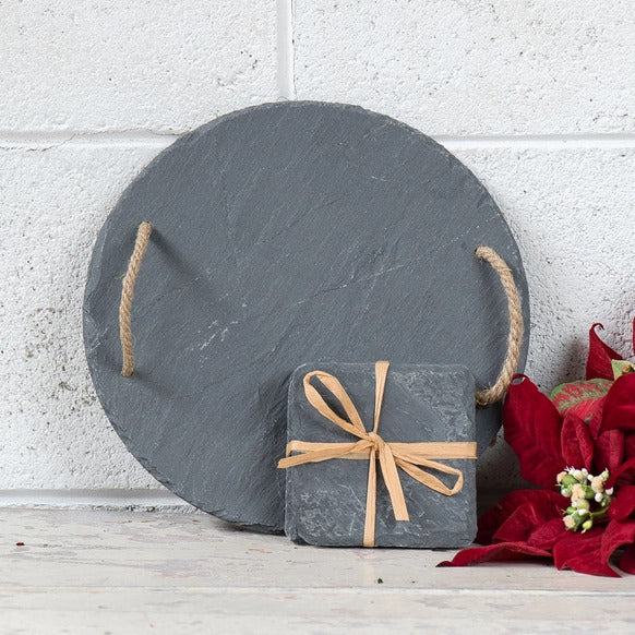 Set Of 4 Square Slate Coasters