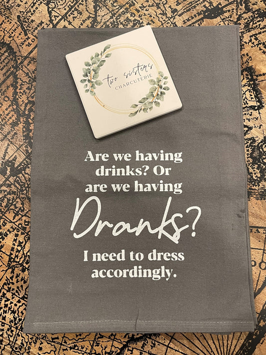 Drinks or Dranks Hand Towel